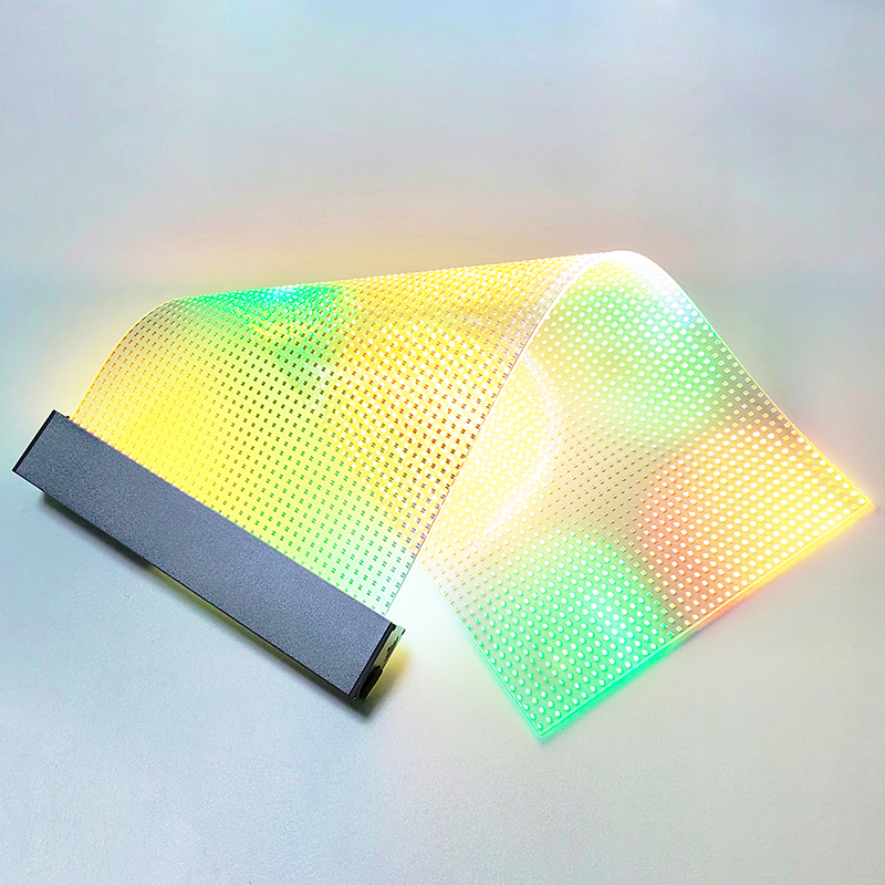 LED Flexible Crystal Film Screen Curved Bendable Transparent Film LED Display Wall