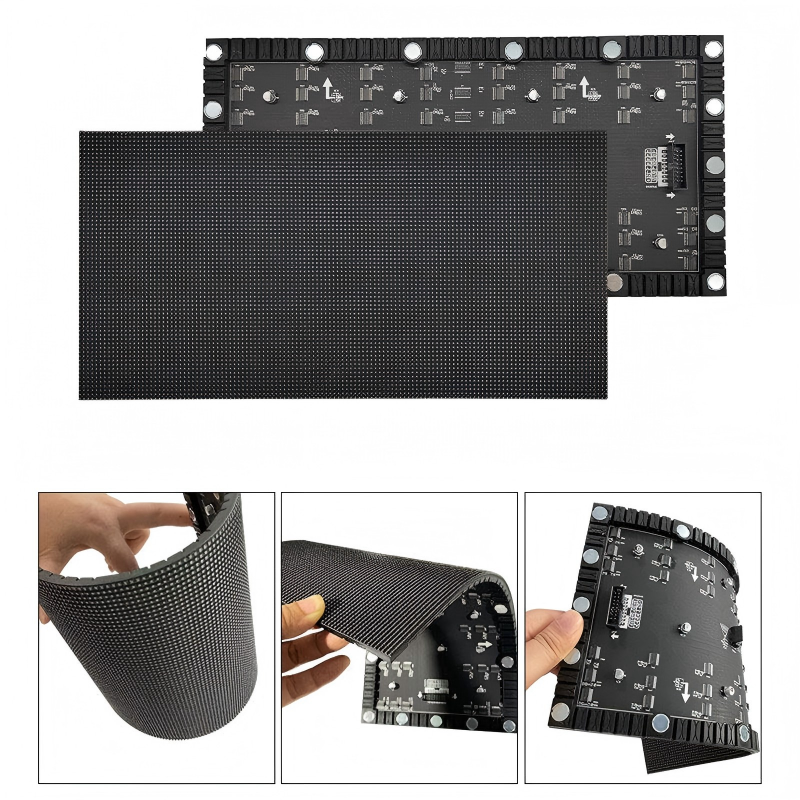 Flexible Module LED Display Screen Curved Soft LED Screen / Flexible Foldable LED Wal